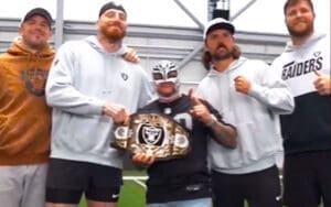 Rey Mysterio Presents Custom WWE Title to Las Vegas Raiders Ahead of Crucial Game