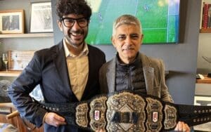 Tony Khan Gifts London Mayor Sadiq Khan Customized AEW World Title Belt