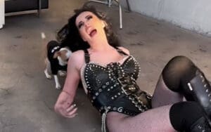 Saraya’s Dog Tries to Drag Her Out of Photo Shoot in Amusing Video Saraya's Dog Tries to Drag Her Out of Photo Shoot in Amusing Video