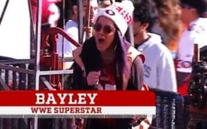 Bayley Fires Up the Crowd in San Francisco While Ringing the Foghorn for 49ers vs. Bears Game