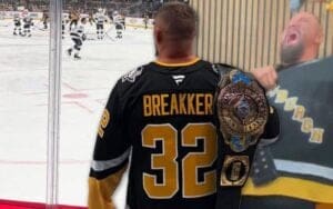 Bron Breakker Hypes Up Crowd at Pittsburgh Penguins vs. Los Angeles Kings NHL Game