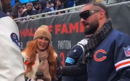 Seth Rollins and Becky Lynch Spotted at Bears Game Amid Lynch’s WWE Absence