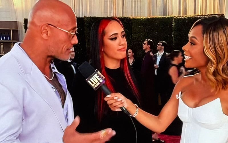 The Rock and WWE’s Ava Bring Wrestling Glamour to the Golden Globes