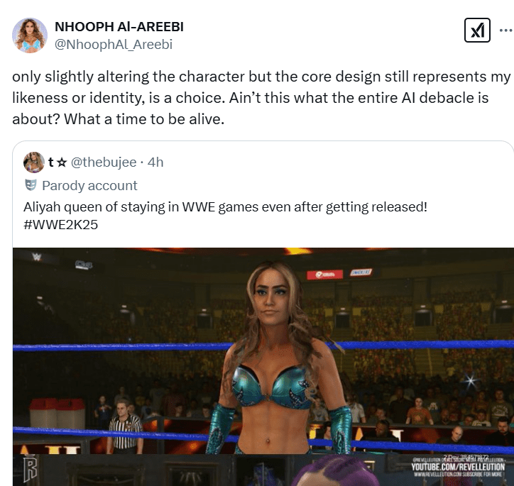 Aliyah Accuses WWE 2K Games of Reusing Her Likeness In Now-Deleted Tweet