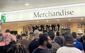 Chaos at AEW Grand Slam: Australia Merch Stand as Items Sell Out Rapidly Chaos at AEW Grand Slam: Australia Merch Stand as Items Sell Out Rapidly