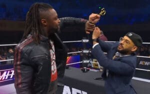 Swerve Strickland Brings Samantha Irvin Into Ricochet Feud & Stabs Him With Scissors During 3/5 AEW Dynamite Swerve Strickland Brings Samantha Irvin Into Ricochet Feud & Stabs Him With Scissors During 3/5 AEW Dynamite