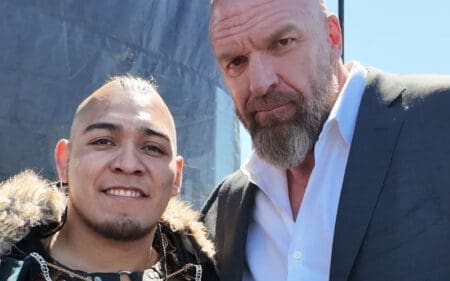 Triple H Celebrates WWE's AAA Acquisition With Hijo del Vikingo Photo Drop