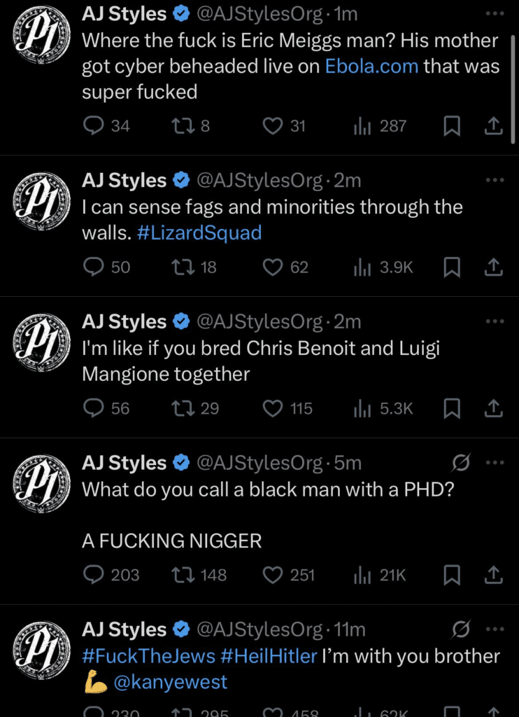 AJ Styles' Twitter Account Compromised in Hacking Incident