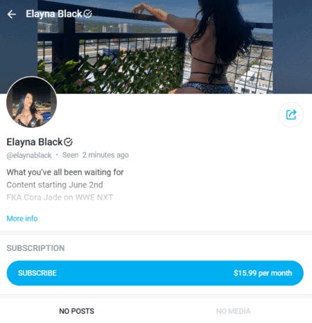 Cora Jade Launches OnlyFans as Elayna Black After WWE Release