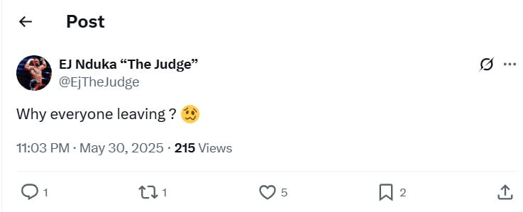 EJ Nduka Knocks AEW in Now-Deleted Tweet After Talent Departures