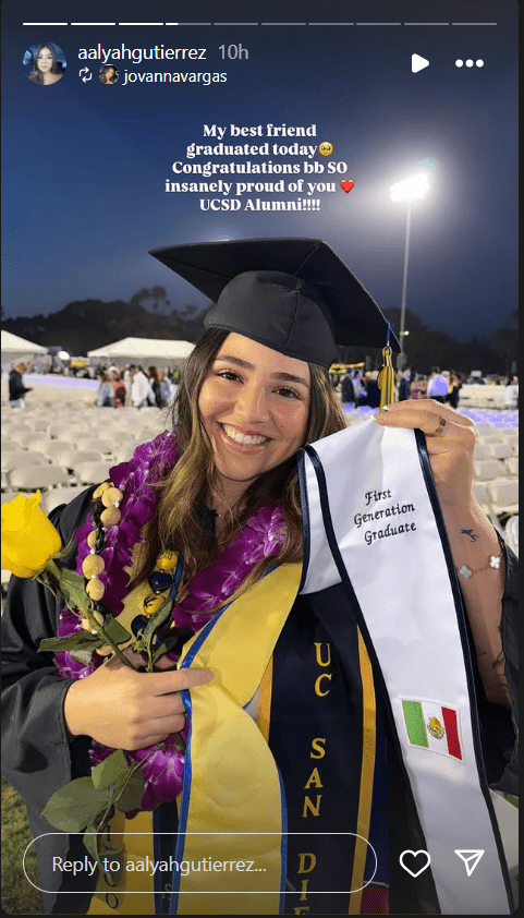 Aalyah Mysterio Graduates from UC San Diego with Degree in Human Biology