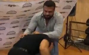 Alberto Del Río Attacks Hijo del Vikingo and Latin Lover With Chair in Wild Press Event Brawl