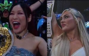 Iyo Sky and Tiffany Stratton Spotted Ringside at WWE x AAA Worlds Collide Iyo Sky and Tiffany Stratton Spotted Ringside at WWE x AAA Worlds Collide