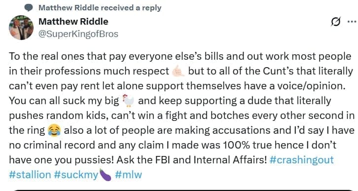 Matt Riddle Unloads on CM Punk and His Fans in Deleted Post After Saudi Arabia Fan Backlash