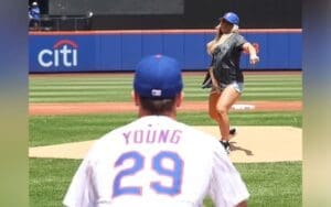 Tiffany Stratton Throws First Pitch at New York Mets Game Tiffany Stratton Throws First Pitch at New York Mets Game