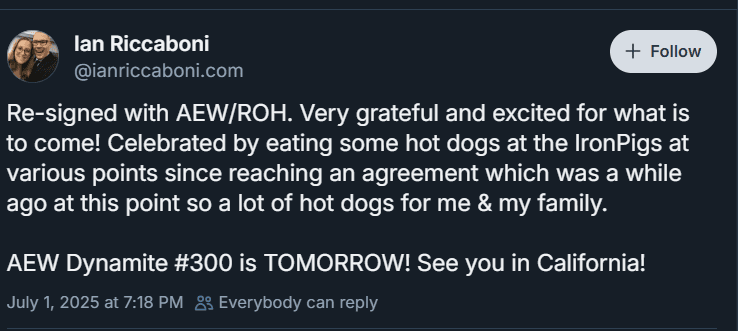 AEW’s Announcer Confirms He’s Re-Signed With the Company Ahead of Dynamite 300