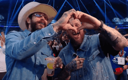 Jelly Roll & Post Malone Spotted At WWE Clash in Paris
