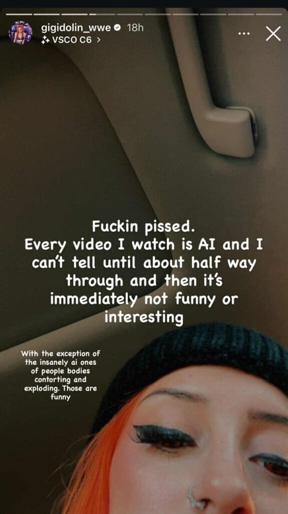 Ex-WWE Star Gigi Dolin Blasts AI Content in Frustrated Instagram Rant