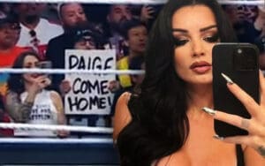 Saraya Reacts to WWE Fan Sign Asking Paige to Come Home Saraya Reacts to WWE Fan Sign Asking Paige to Come Home
