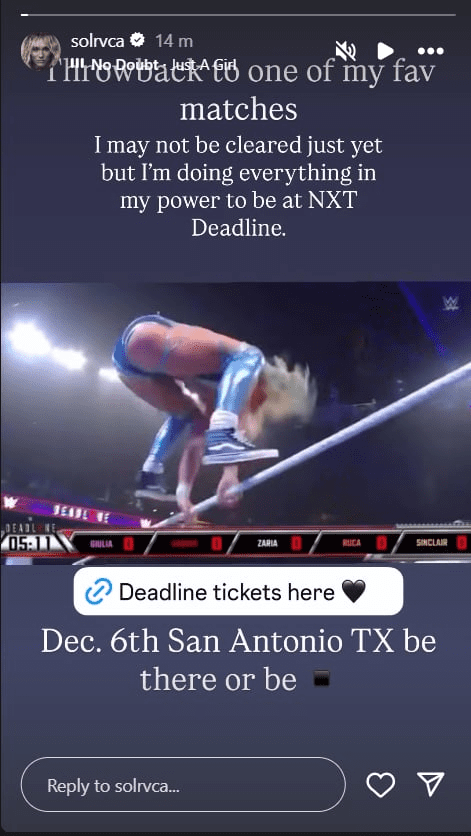 Sol Ruca Addresses Status for NXT Deadline Amid Injury Recovery