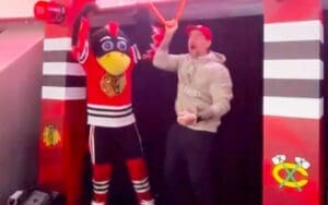 CM Punk Sounds the Goal Horn at Chicago Blackhawks Game