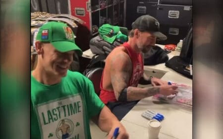 John Cena and CM Punk Sign Hundreds of Autographs Together Before WWE RAW in Boston