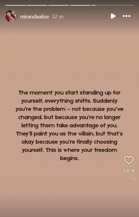 Miranda Alize Claims She Was 