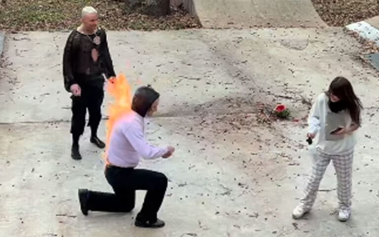 Darby Allin Sets His Brother on Fire in Bizarre Marriage Proposal Gone Wrong