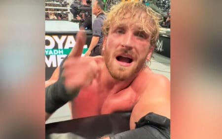 Logan Paul Beefs With Green Shirt Guy Again After Royal Rumble Elimination
