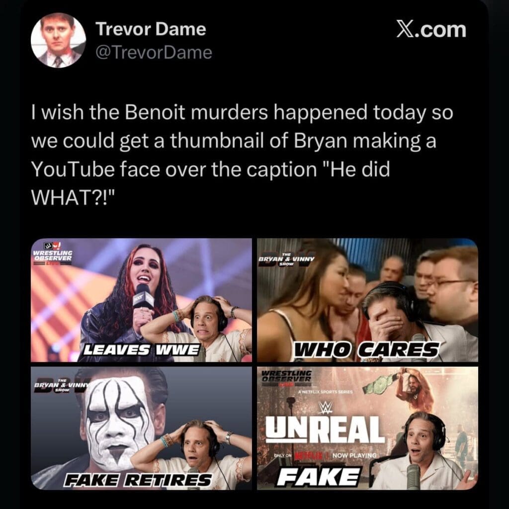 Wrestling Podcaster Sparks Outrage With Sick Benoit Murder Tweet and Then Brags About Going Viral